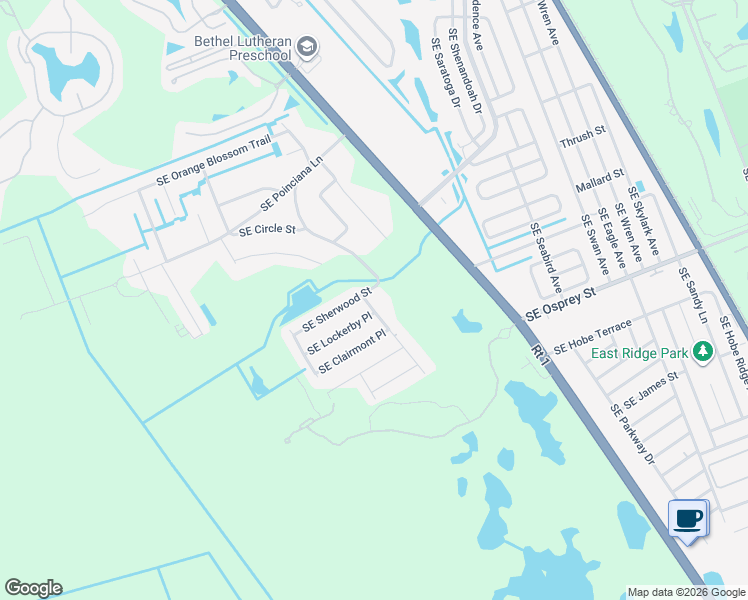 map of restaurants, bars, coffee shops, grocery stores, and more near 6553 Southeast Lockerby Place in Hobe Sound