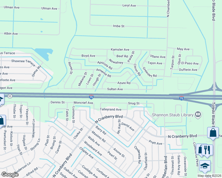 map of restaurants, bars, coffee shops, grocery stores, and more near 2350 Sultan Avenue in North Port