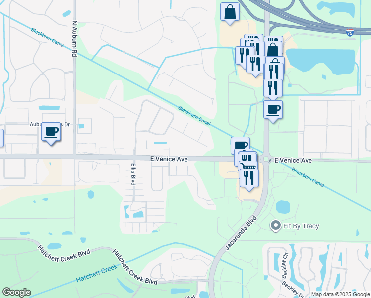 map of restaurants, bars, coffee shops, grocery stores, and more near 2125 Date Palm Way in Venice