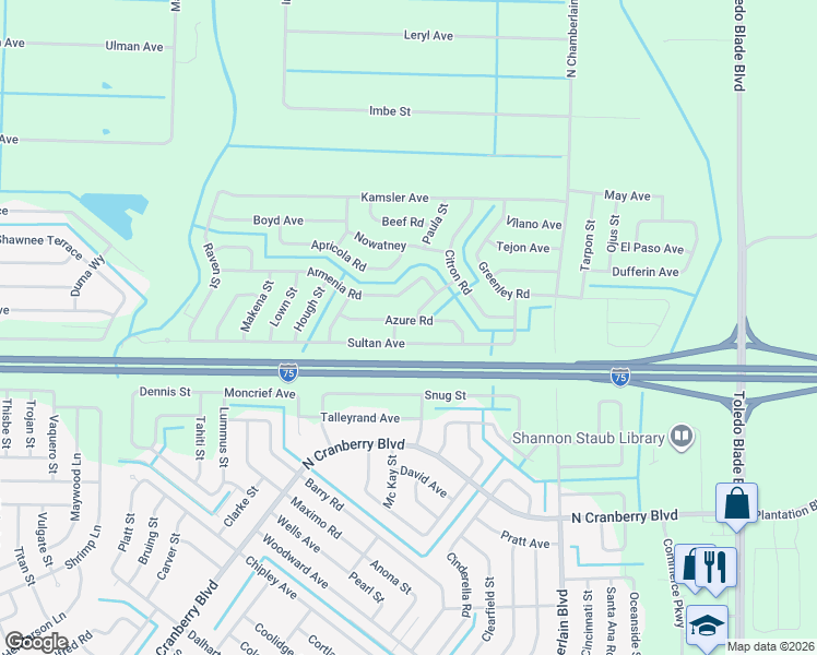 map of restaurants, bars, coffee shops, grocery stores, and more near in North Port