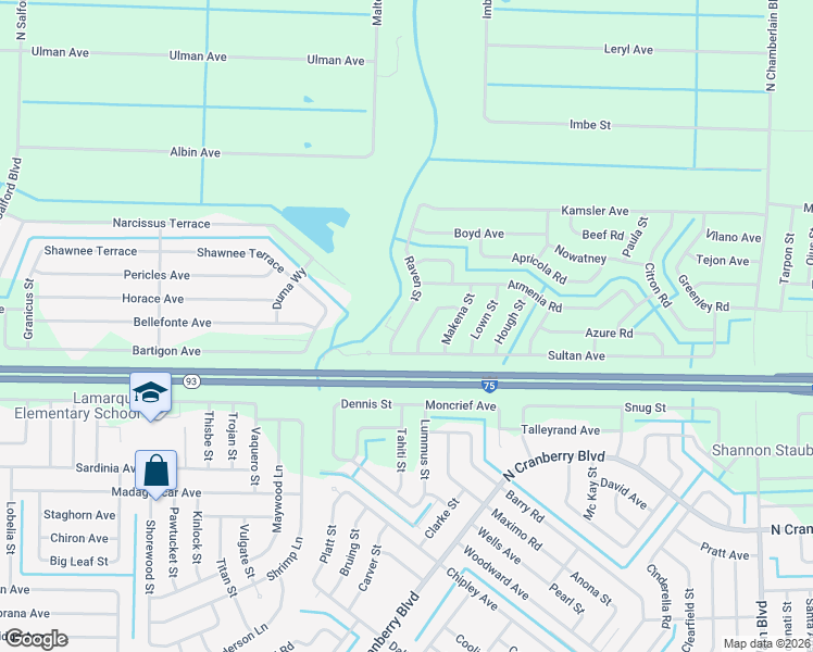 map of restaurants, bars, coffee shops, grocery stores, and more near 5025 Ploves Road in North Port