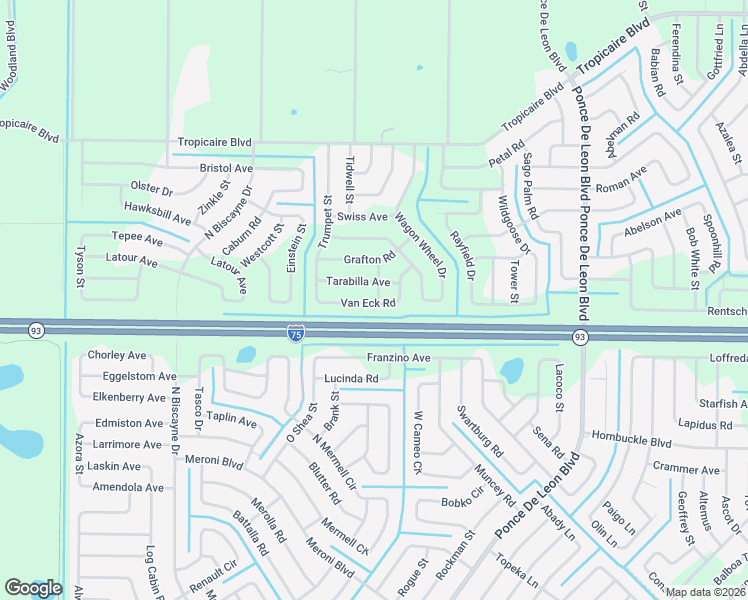map of restaurants, bars, coffee shops, grocery stores, and more near 7701 Van Eck Road in North Port