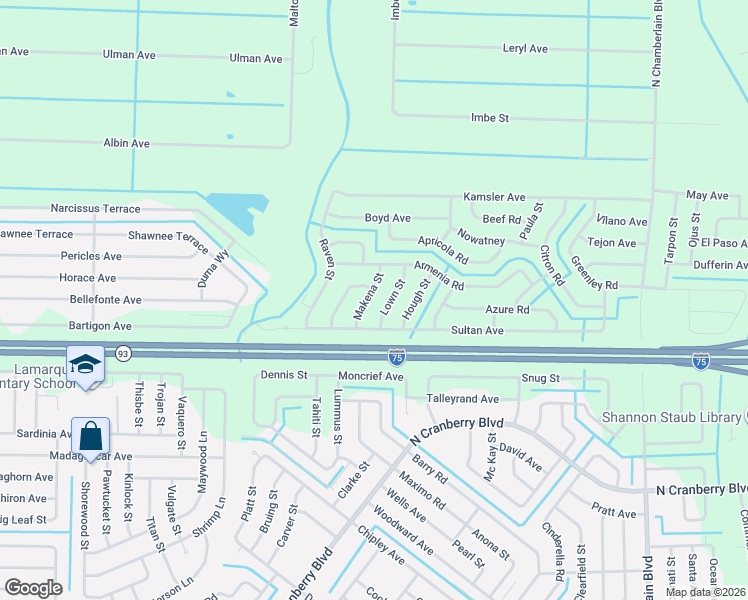 map of restaurants, bars, coffee shops, grocery stores, and more near 2629 Sultan Avenue in North Port