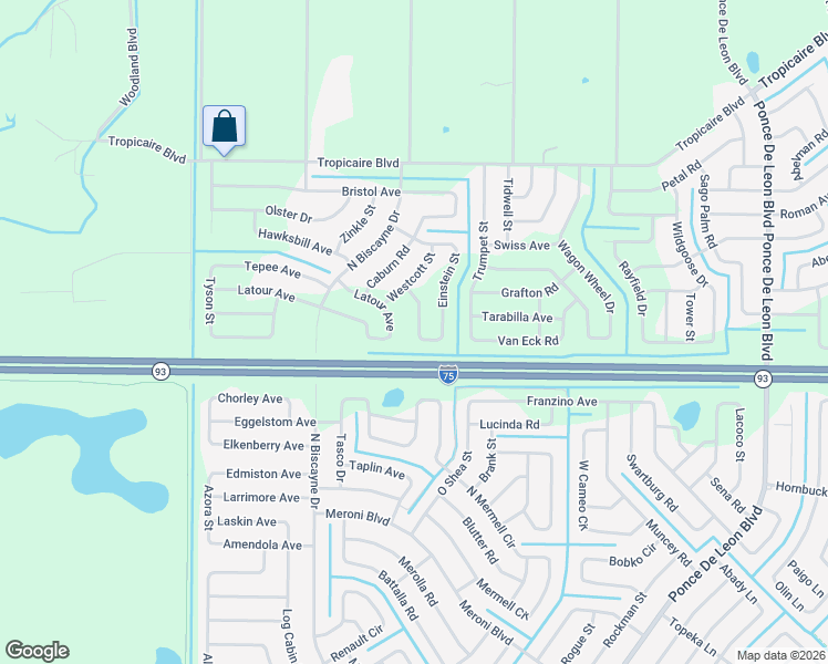 map of restaurants, bars, coffee shops, grocery stores, and more near 7912 Latour Avenue in North Port