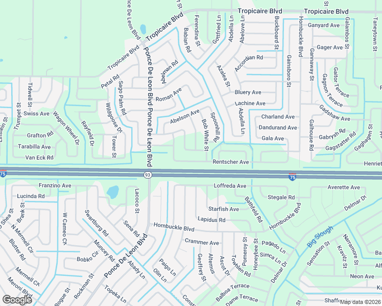 map of restaurants, bars, coffee shops, grocery stores, and more near 6701 Babbit Avenue in North Port