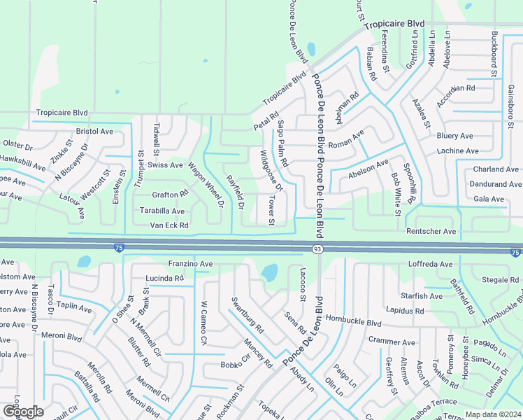 map of restaurants, bars, coffee shops, grocery stores, and more near 5152 Tolson Street in North Port