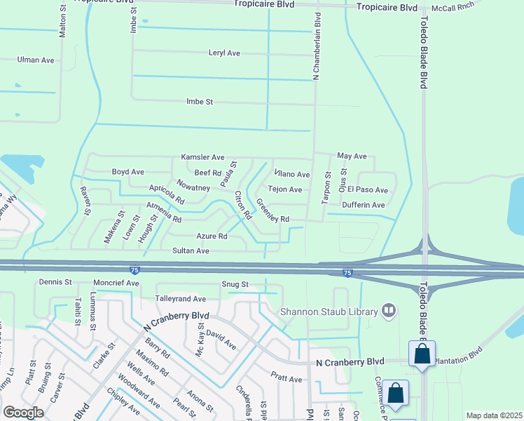map of restaurants, bars, coffee shops, grocery stores, and more near 2191 Greenley Rd in North Port