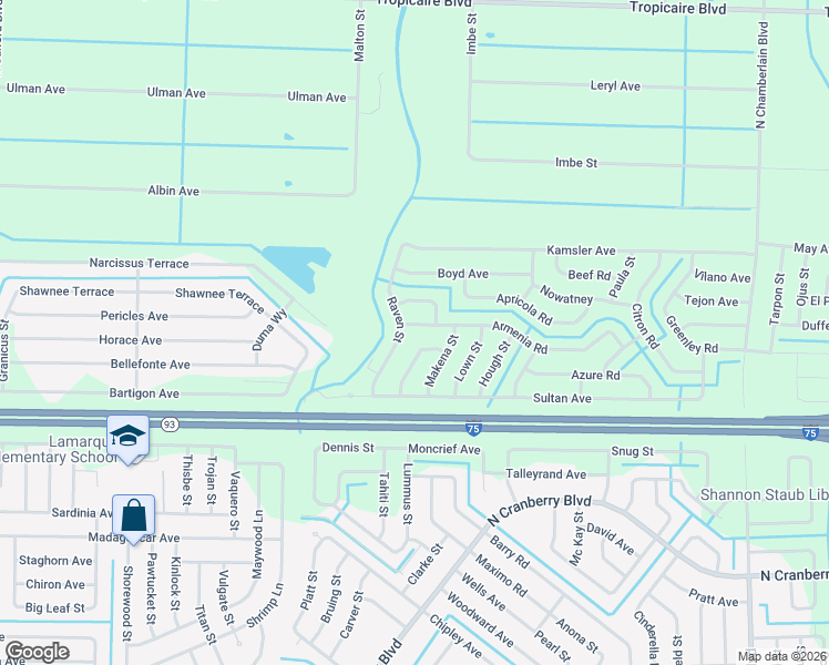 map of restaurants, bars, coffee shops, grocery stores, and more near 2771 Armenia Road in North Port