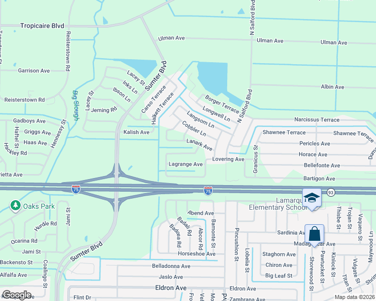map of restaurants, bars, coffee shops, grocery stores, and more near 4238 Lolly Road in North Port
