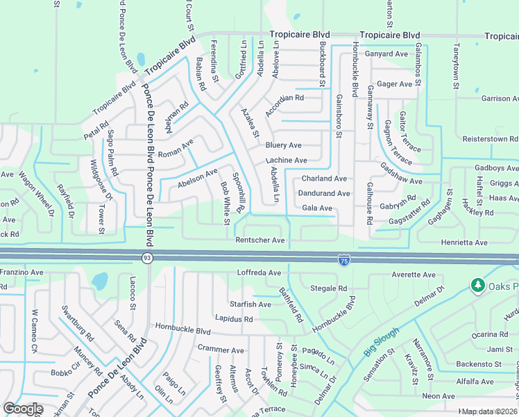 map of restaurants, bars, coffee shops, grocery stores, and more near 5183 Abdella Lane in North Port