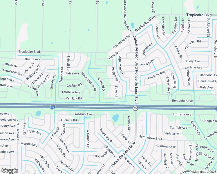 map of restaurants, bars, coffee shops, grocery stores, and more near 5152 Tolson Street in North Port