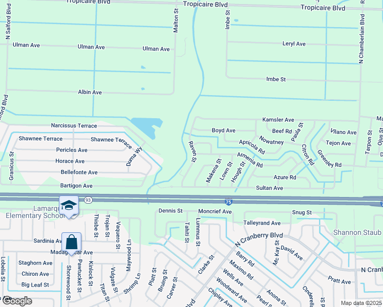 map of restaurants, bars, coffee shops, grocery stores, and more near 2771 Armenia Road in North Port