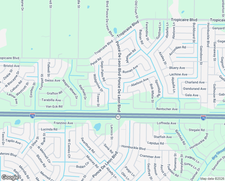 map of restaurants, bars, coffee shops, grocery stores, and more near 5326 Sago Palm Road in North Port