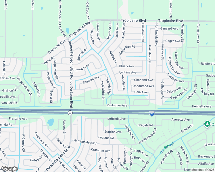 map of restaurants, bars, coffee shops, grocery stores, and more near 5356 Spoonhill Road in North Port