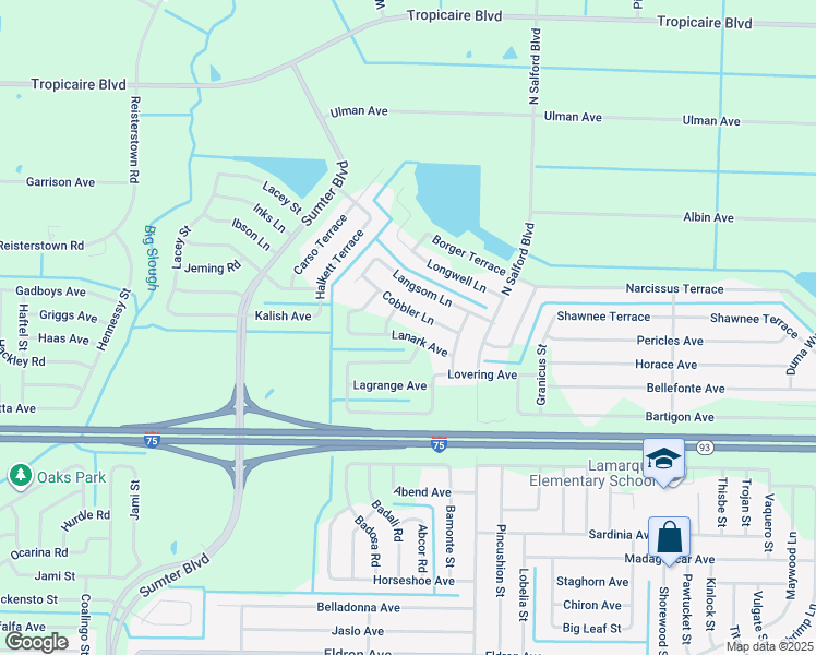 map of restaurants, bars, coffee shops, grocery stores, and more near 4248 Lanark Avenue in North Port