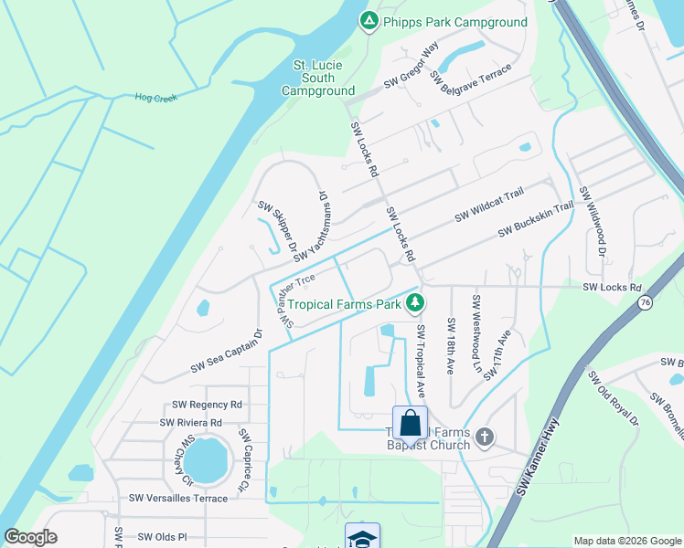 map of restaurants, bars, coffee shops, grocery stores, and more near 8340 Southwest Sundance Circle in Stuart