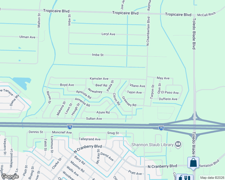map of restaurants, bars, coffee shops, grocery stores, and more near 5329 Citron Road in North Port