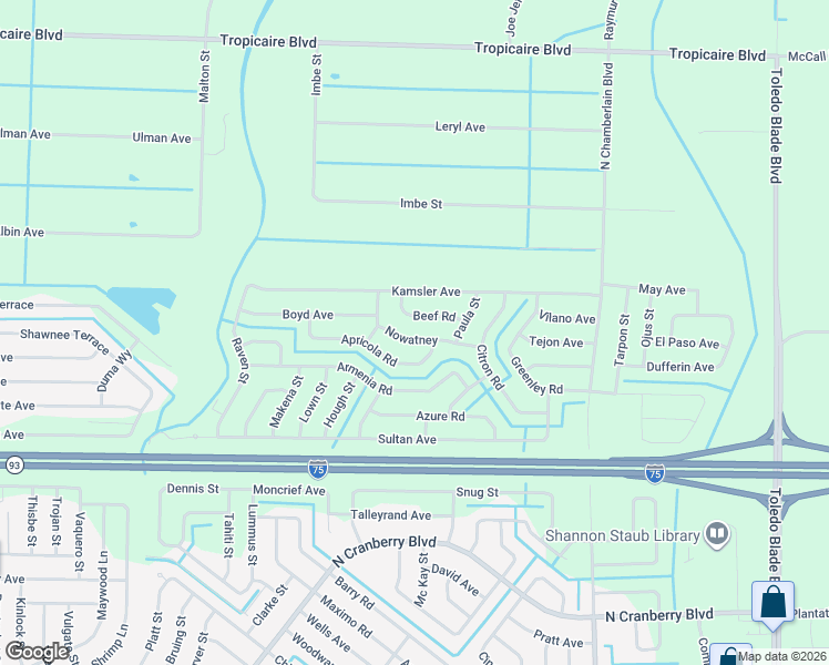 map of restaurants, bars, coffee shops, grocery stores, and more near Nowatney in North Port