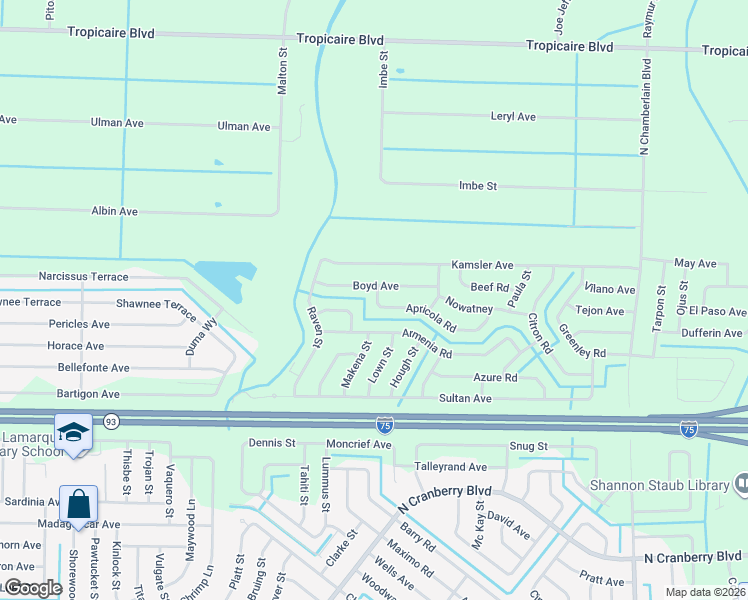map of restaurants, bars, coffee shops, grocery stores, and more near 2650 Armenia Road in North Port