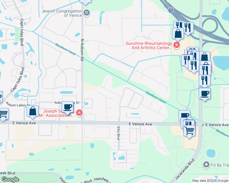 map of restaurants, bars, coffee shops, grocery stores, and more near 1928 Canary Island Street in Venice