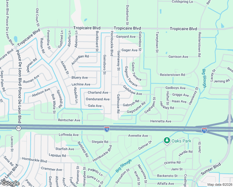 map of restaurants, bars, coffee shops, grocery stores, and more near 5557 Hornbuckle Boulevard in North Port