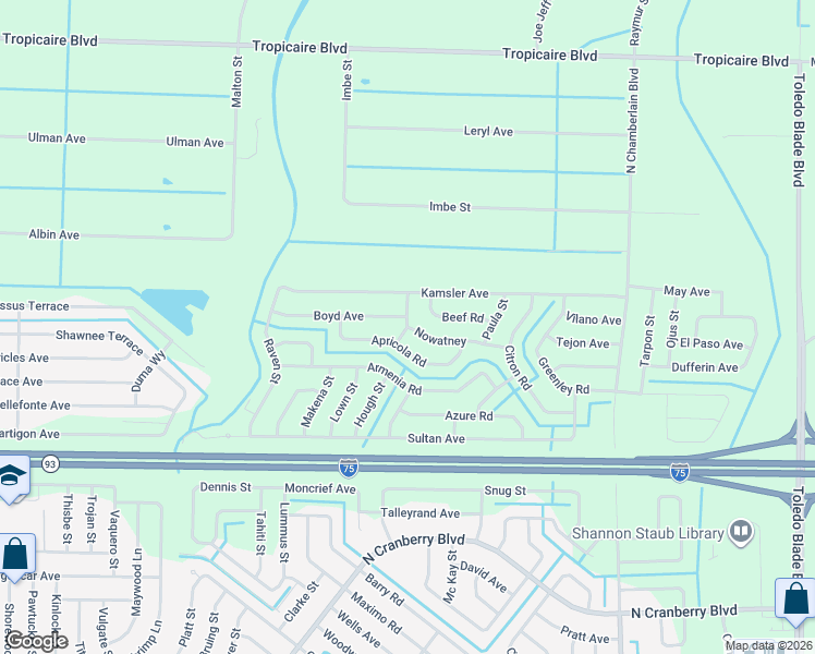 map of restaurants, bars, coffee shops, grocery stores, and more near Lagorce Street in North Port