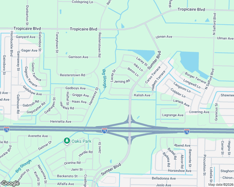 map of restaurants, bars, coffee shops, grocery stores, and more near Kalish Avenue in North Port
