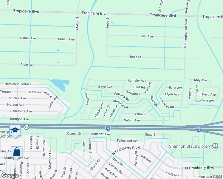 map of restaurants, bars, coffee shops, grocery stores, and more near 2650 Armenia Road in North Port