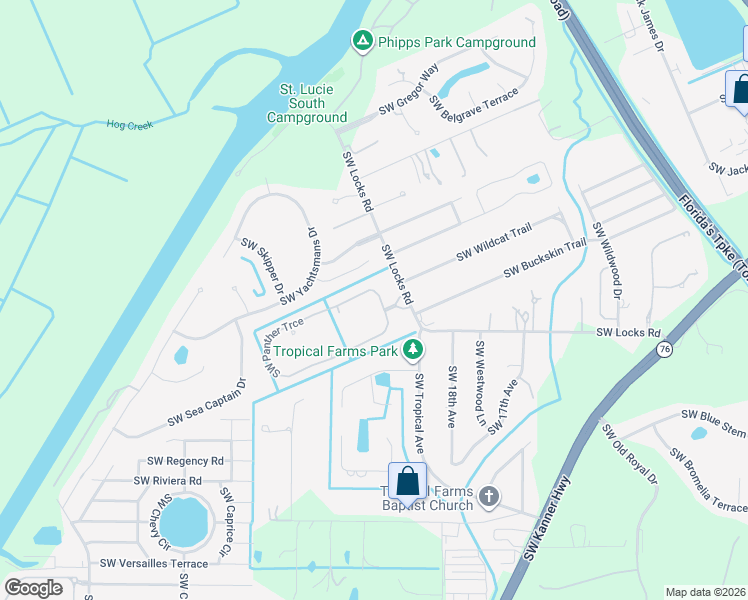map of restaurants, bars, coffee shops, grocery stores, and more near 1926 Southwest Panther Trce in Stuart