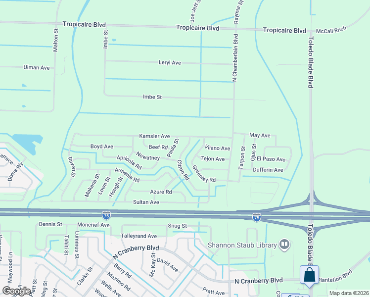 map of restaurants, bars, coffee shops, grocery stores, and more near 5329 Citron Road in North Port