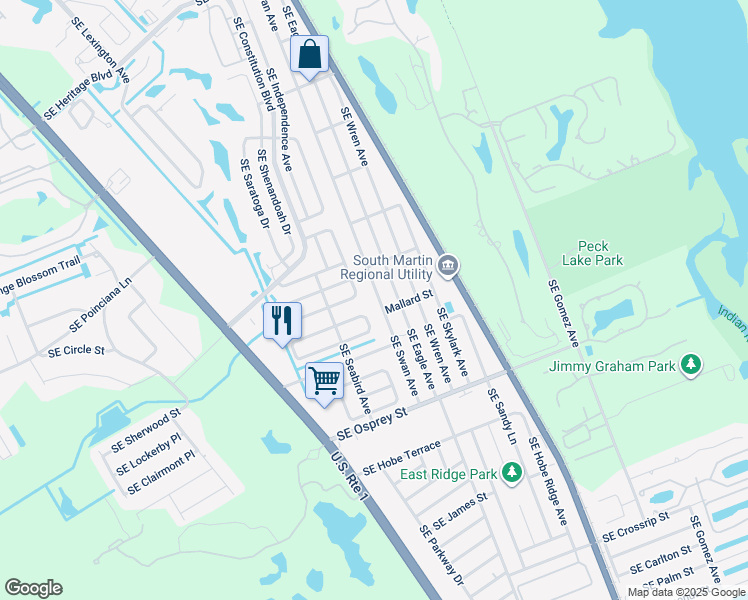 map of restaurants, bars, coffee shops, grocery stores, and more near 8157 Southeast Swan Avenue in Hobe Sound