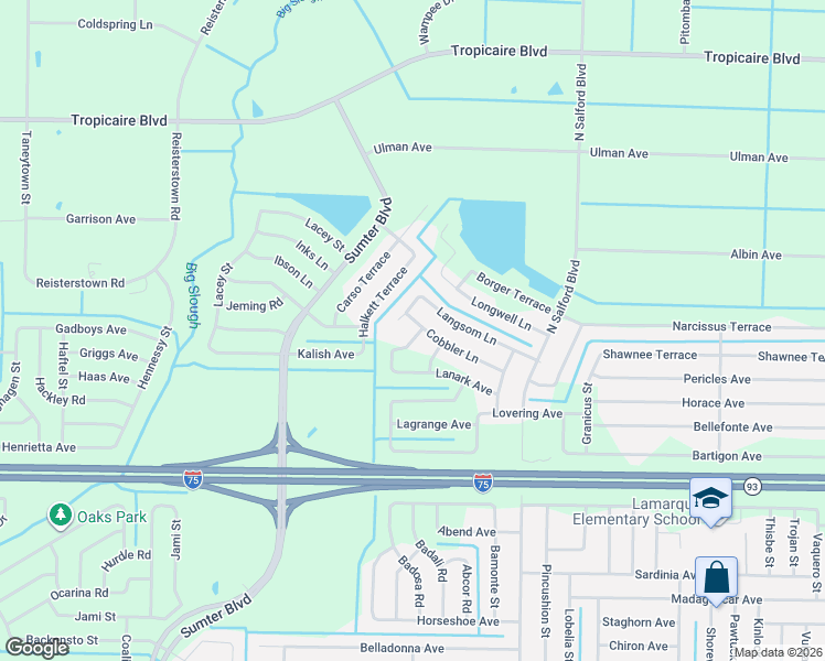 map of restaurants, bars, coffee shops, grocery stores, and more near 4441 Cobbler Ln in North Port