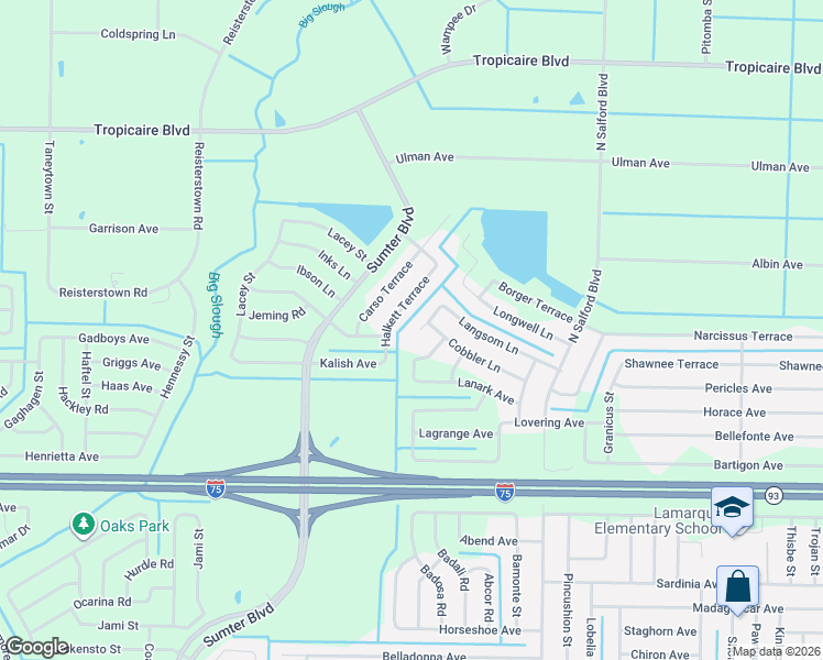 map of restaurants, bars, coffee shops, grocery stores, and more near 4441 Cobbler Lane in North Port