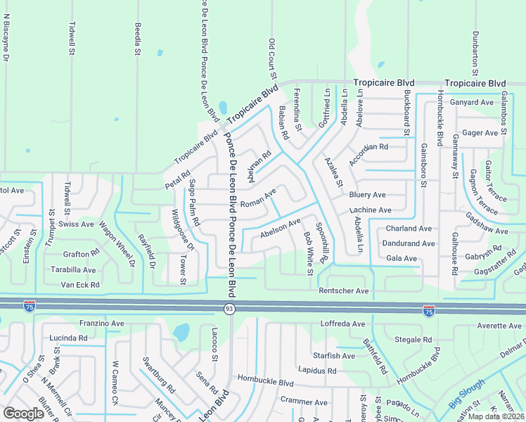 map of restaurants, bars, coffee shops, grocery stores, and more near 6938 Debrita Road in North Port
