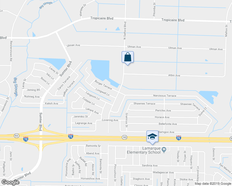 map of restaurants, bars, coffee shops, grocery stores, and more near 4005 Narcissus Terrace in North Port