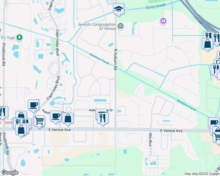 map of restaurants, bars, coffee shops, grocery stores, and more near 308 Marsh Creek Road in Venice