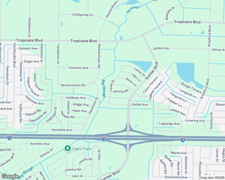 map of restaurants, bars, coffee shops, grocery stores, and more near 5125 Lacey Street in North Port