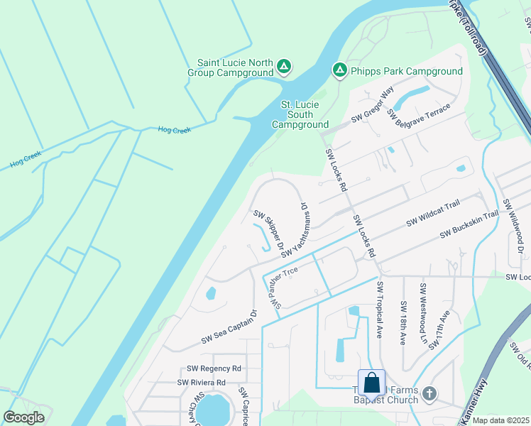 map of restaurants, bars, coffee shops, grocery stores, and more near 8267 Southwest Skipper Drive in Stuart