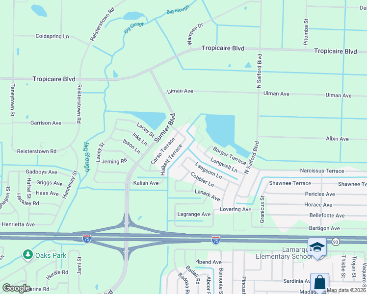 map of restaurants, bars, coffee shops, grocery stores, and more near 5630 Halkett Terrace in North Port