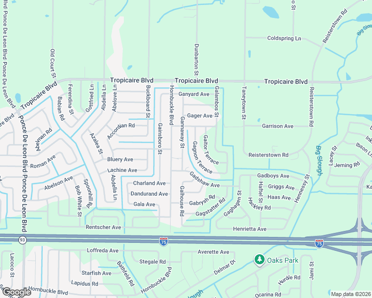 map of restaurants, bars, coffee shops, grocery stores, and more near 5488 Gannaway Street in North Port