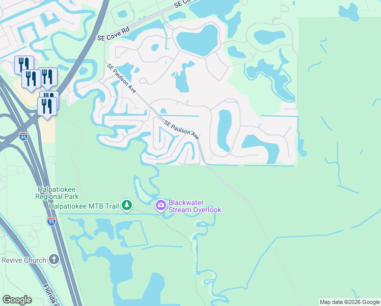 map of restaurants, bars, coffee shops, grocery stores, and more near 8040 Southeast Colony Drive in Stuart