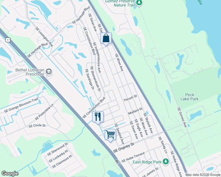 map of restaurants, bars, coffee shops, grocery stores, and more near 7981 Southeast Homestead Avenue in Hobe Sound