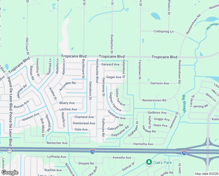 map of restaurants, bars, coffee shops, grocery stores, and more near 5851 Gaffney Avenue in North Port