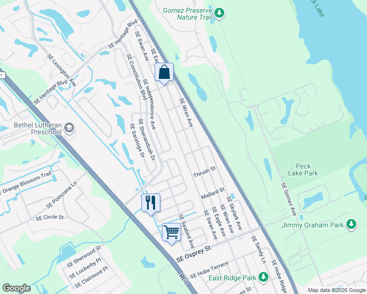 map of restaurants, bars, coffee shops, grocery stores, and more near 7917 Southeast Swan Avenue in Hobe Sound