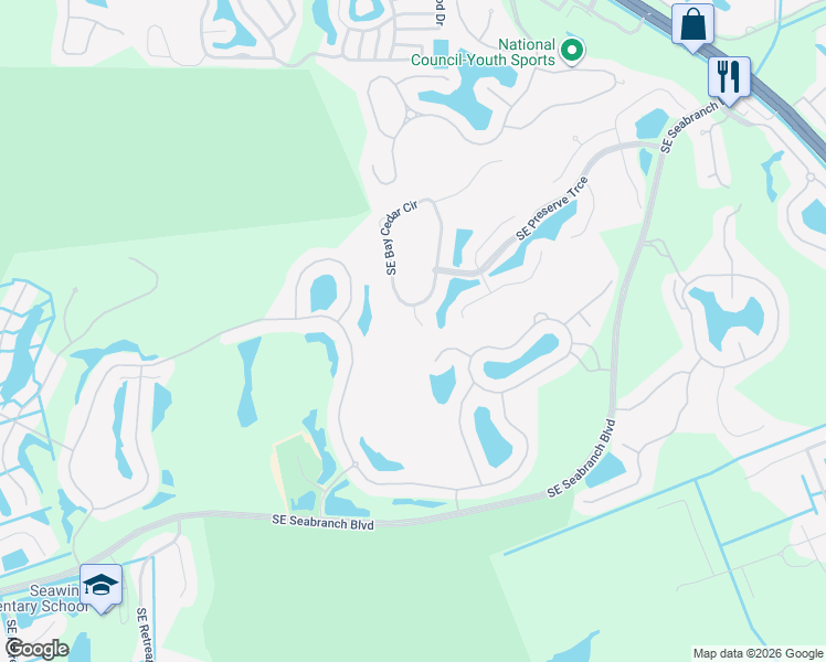 map of restaurants, bars, coffee shops, grocery stores, and more near 7756 Southeast Needle Palm Circle in Hobe Sound