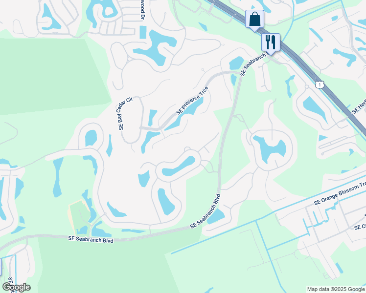 map of restaurants, bars, coffee shops, grocery stores, and more near 5291 Southeast Lost Lake Way in Hobe Sound