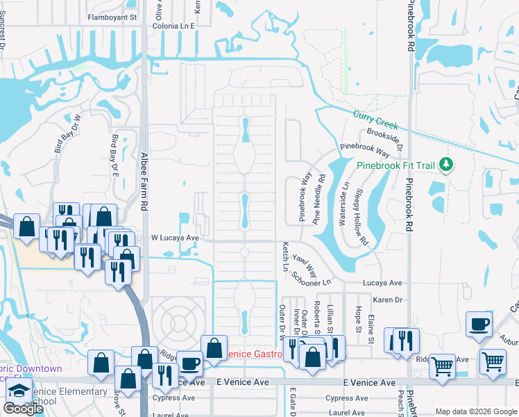 map of restaurants, bars, coffee shops, grocery stores, and more near 964 Posadas in Venice