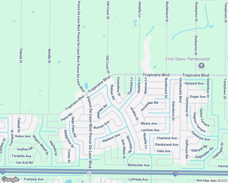 map of restaurants, bars, coffee shops, grocery stores, and more near 5846 Babian Road in North Port