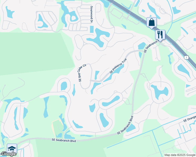 map of restaurants, bars, coffee shops, grocery stores, and more near 7540 Southeast Marsh Fern Lane in Hobe Sound
