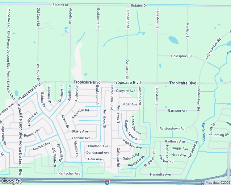 map of restaurants, bars, coffee shops, grocery stores, and more near 5961 Ganyard Avenue in North Port